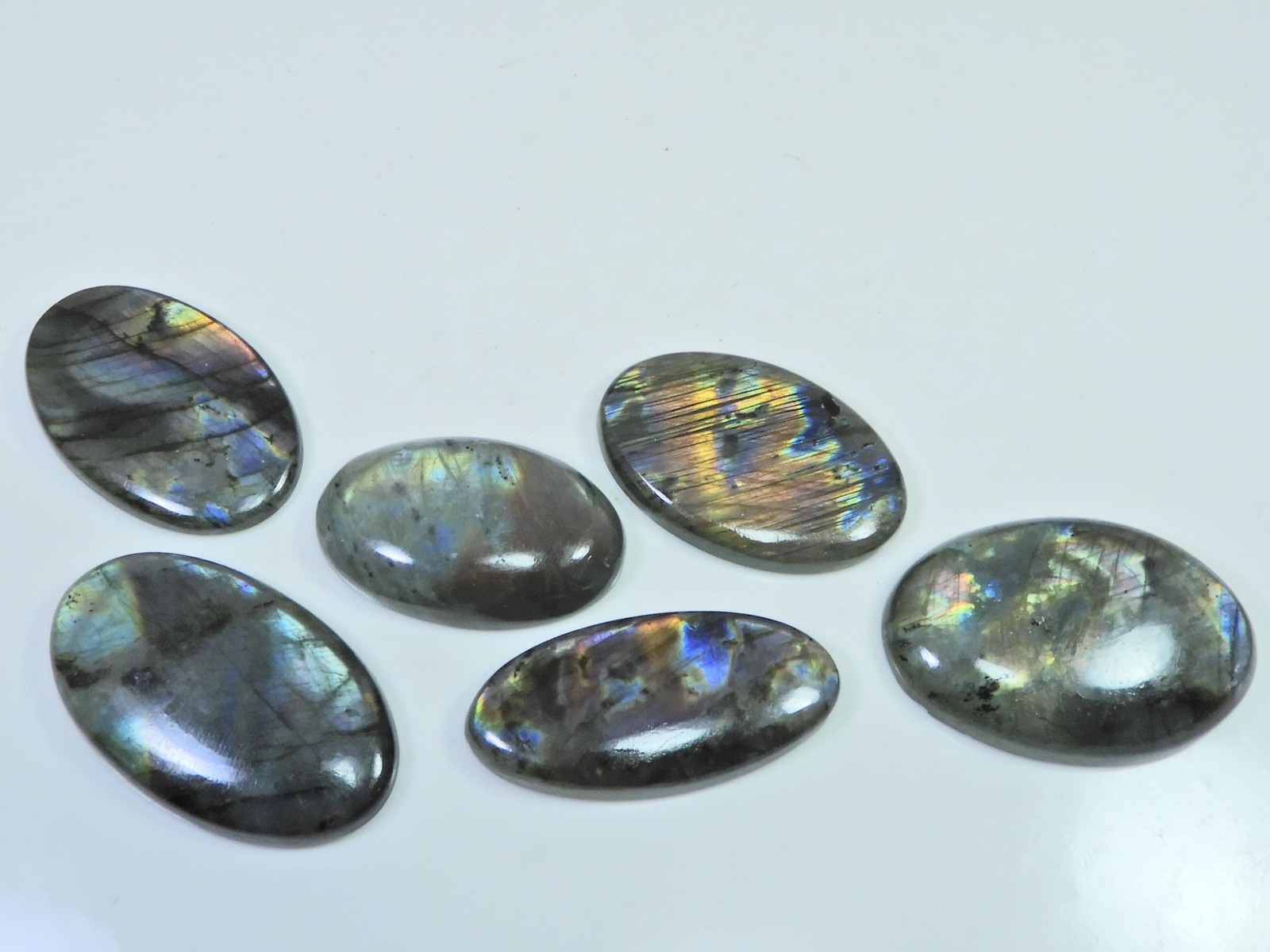 269Cts. Natural Purple Labradorite Spectrolite Oval Loose Gemstone 6Pcs Lot N097