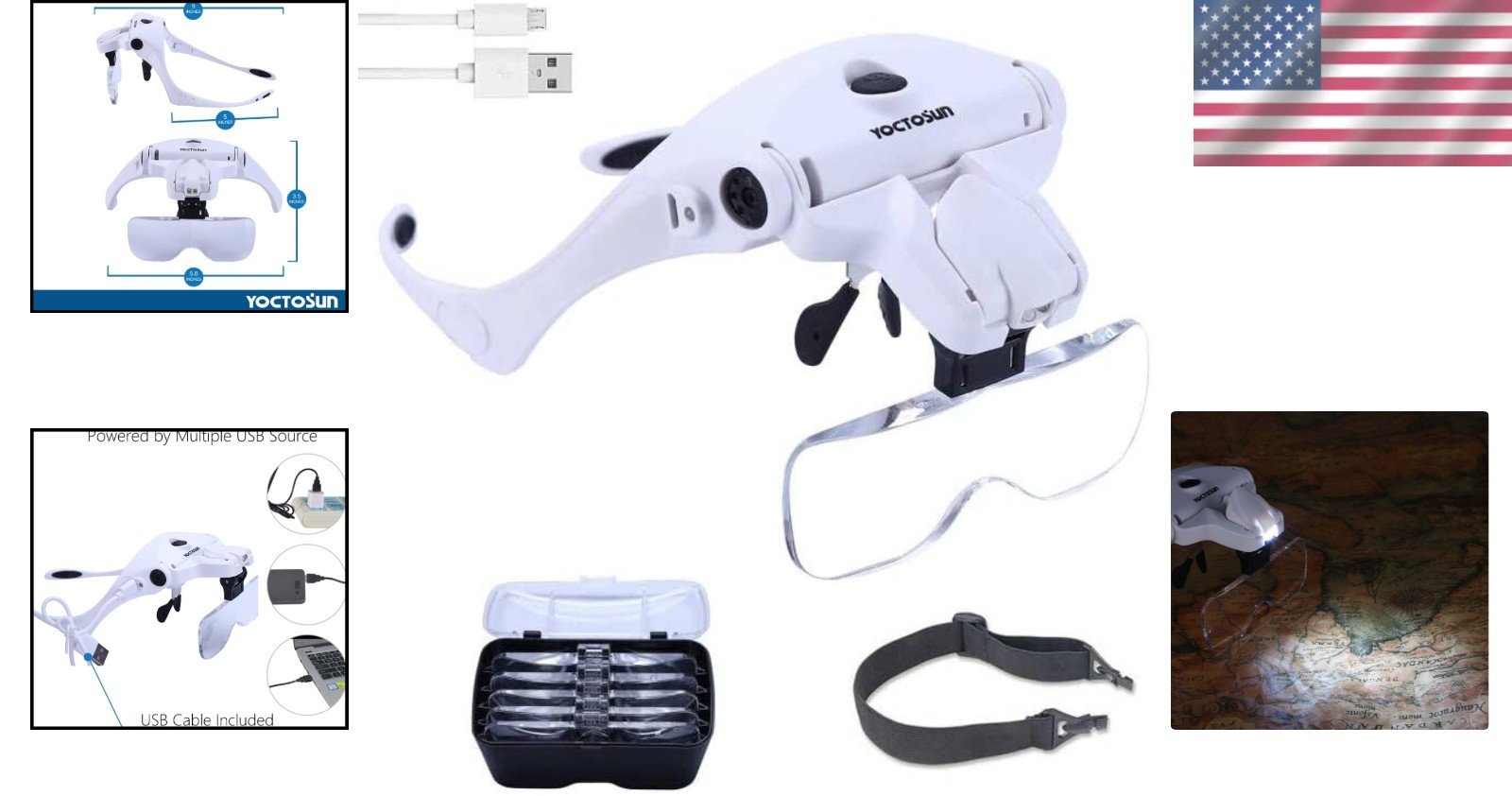 Ultra-Clear LED Head Magnifier with 350% Magnification – Rechargeable & Portable