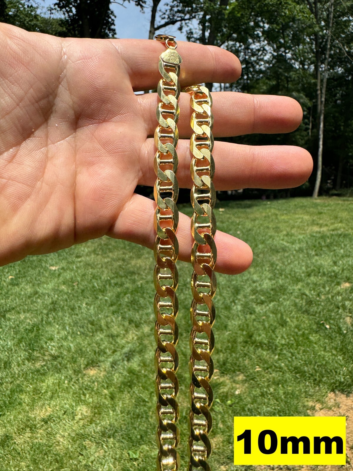 14k Gold Plated Solid 925 Sterling Silver Mariner Chain Necklace Bracelet ITALY