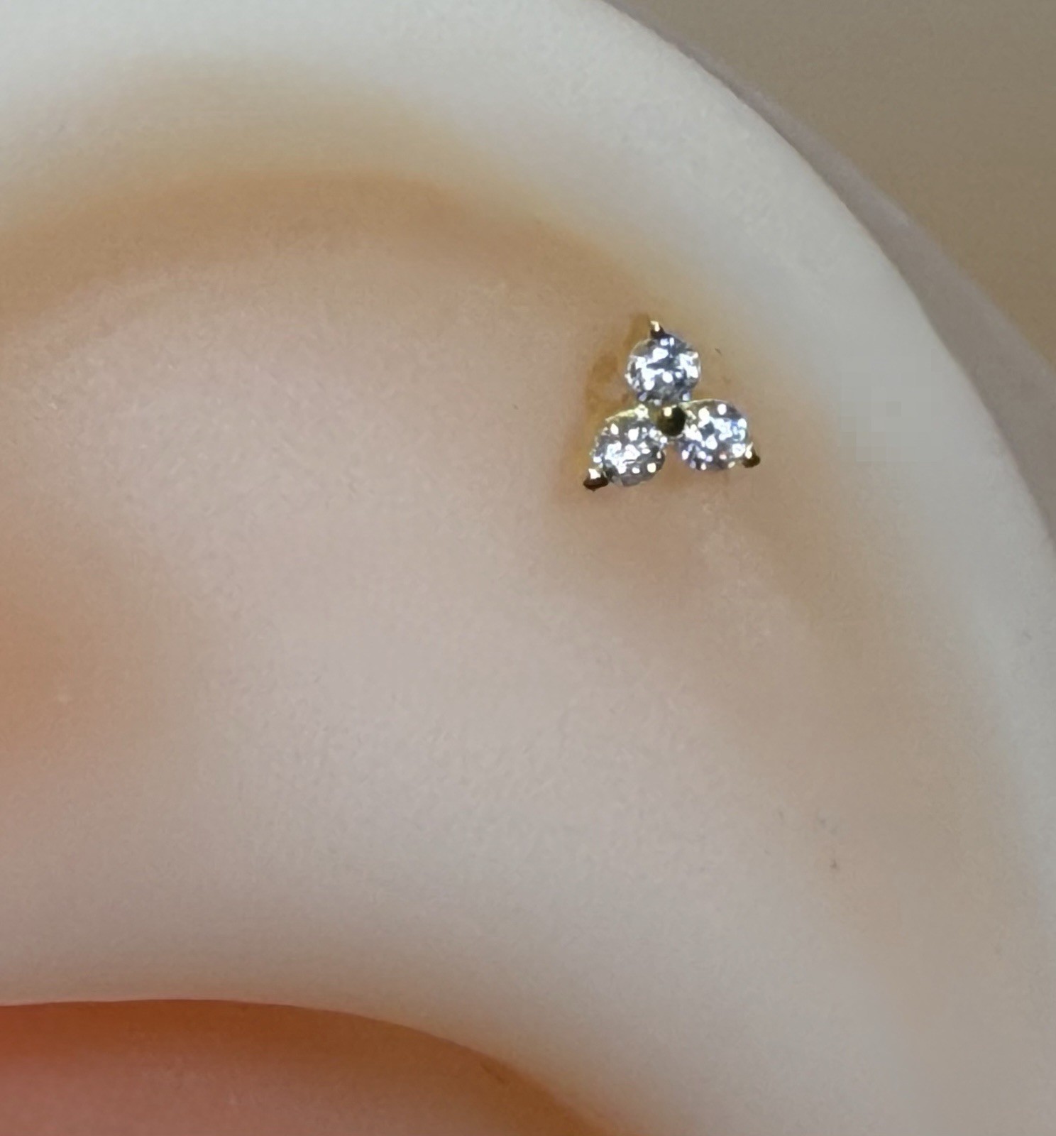 Sterling Silver 925 Cubic Zirconia Ear Threadless Flat Back Labret 16g 1.2mm