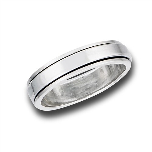 Sterling Silver Smooth Spinner Band Ring – Free Gift Pakaging