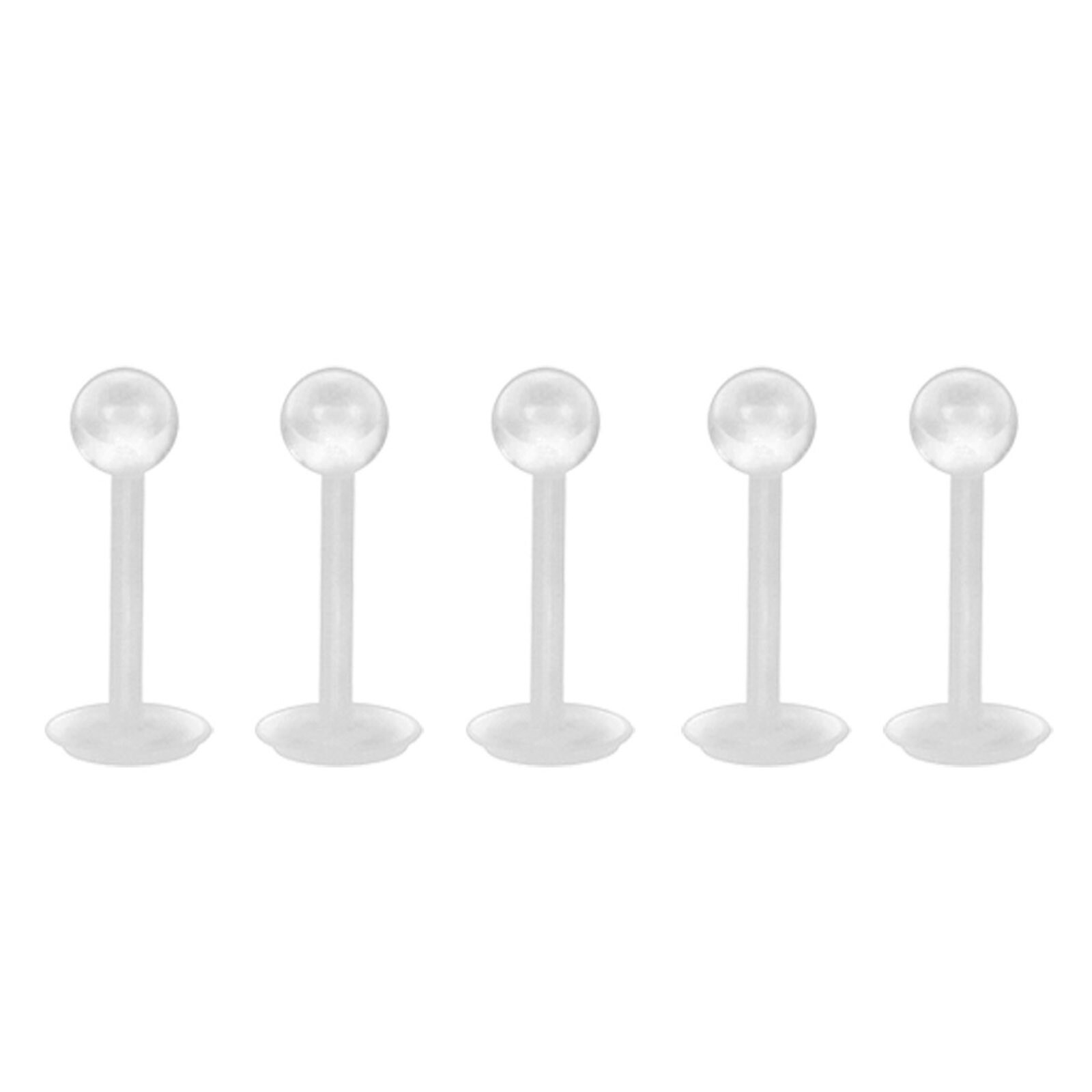 50PC Clear Acrylic Nose Ring Lip Eyebrow Retainer Stud Earring Piercing Flexible
