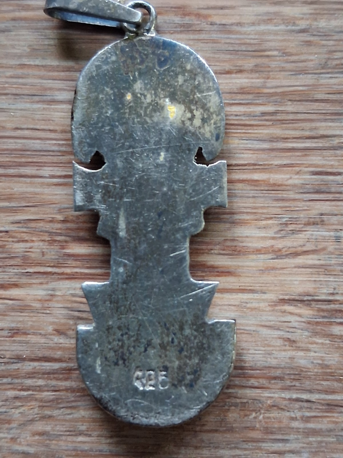 Vintage 925 Sterling Silver TUMI PERU INCAS Pendant w/ turquoise stone