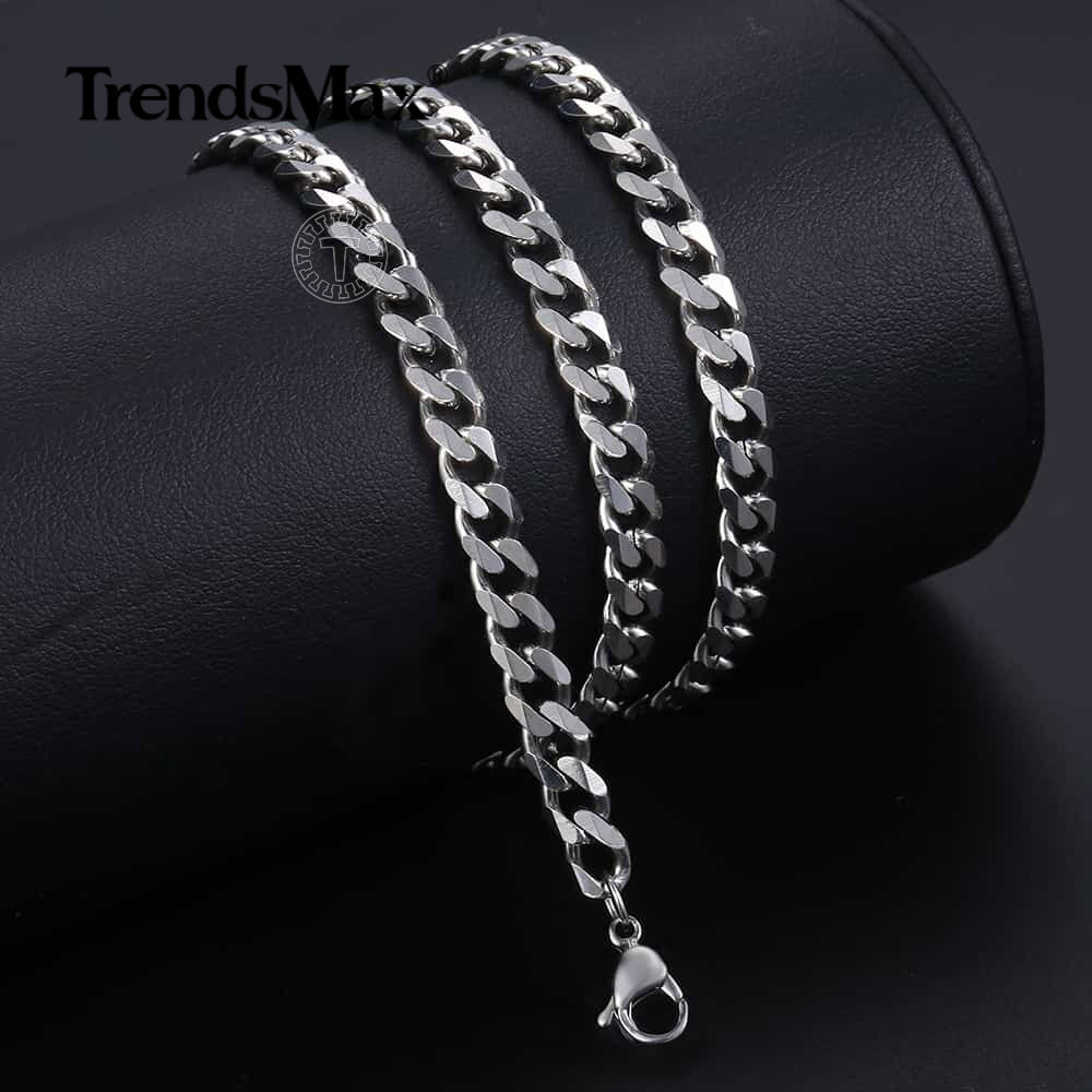 16-30″ Stainless Steel Double Layer Cross Pendant Necklace with Curb Cuban Chain