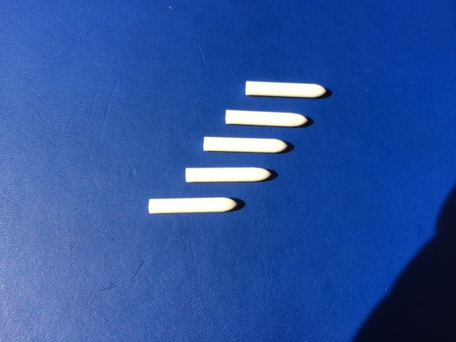 PEN PLATING HARD FIBER TIPS SET 5 BULLET & 3 POINTED TIPS RHODIUM & GOLD