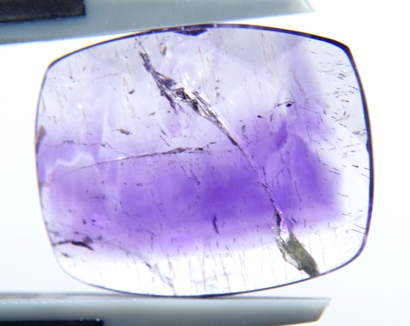 IP25 Super Seven melody stone amethyst 5.95Bct 12x15x2mm cushion