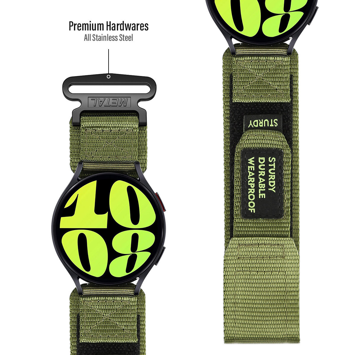 Compatible With Samsung Galaxy Watch Band Rugged Nylon Strap With Woven Loop