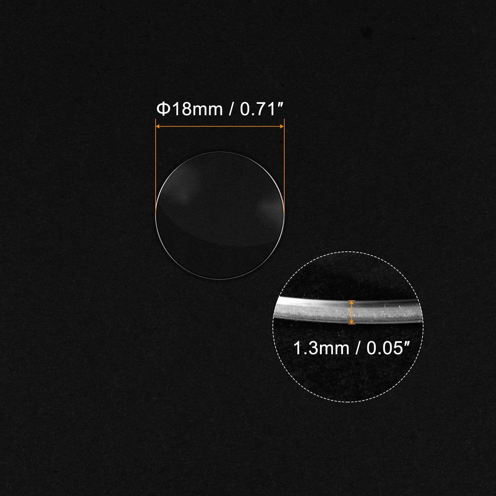 Watch Glass Sapphire Crystal Lens Single Dome 18mm Dia. 1.3mm Thickness Clear