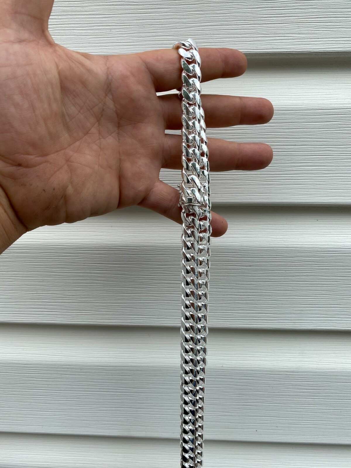 Real Solid 925 Sterling Silver Miami Cuban Chain Or Bracelet 5-14mm Box Clasp