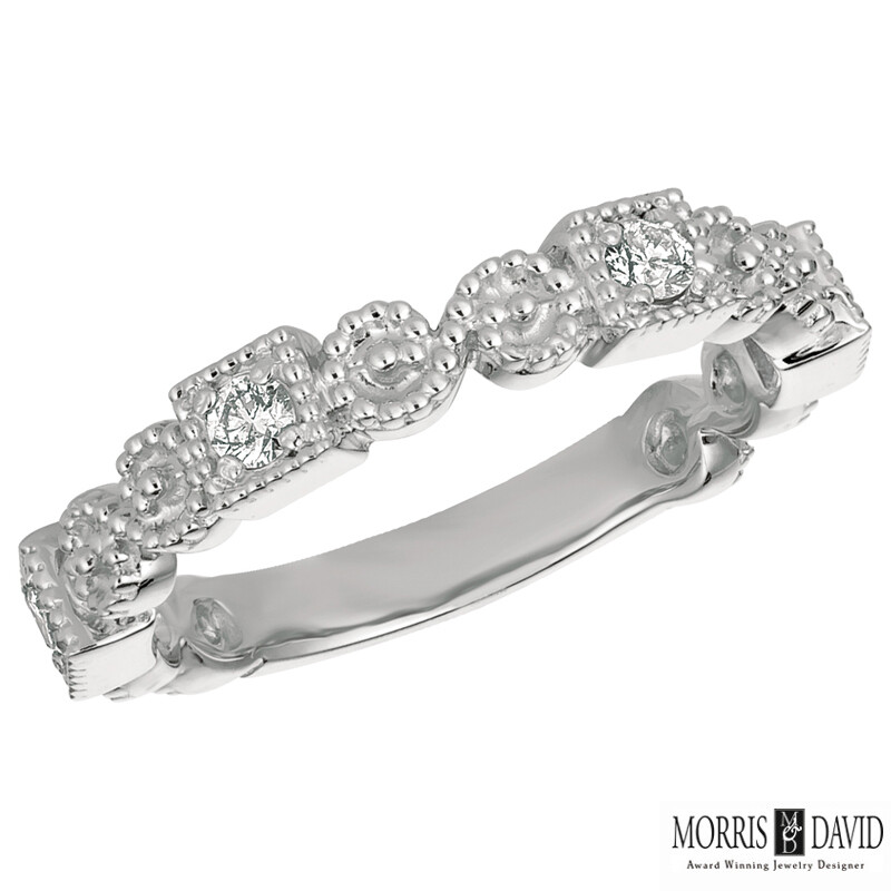 0.25 Carat Natural Diamond Ring Band G SI set in 14K White Gold
