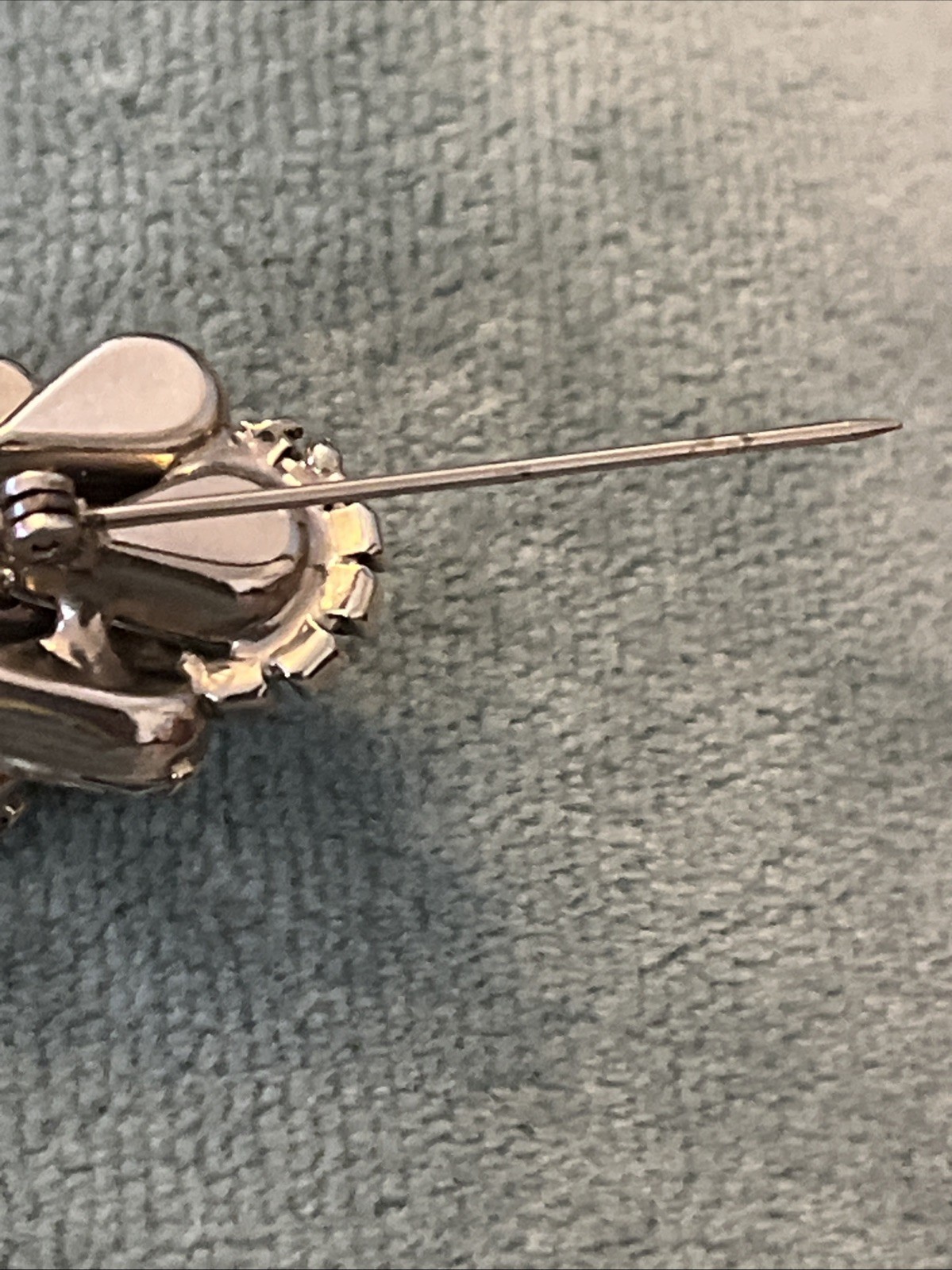 Vintage 1950’s Waterfall Cascading Brooch Rhodium Plated Clear Rhinestones