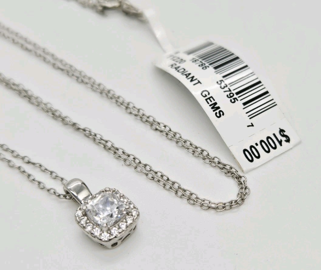 Kohl’s Radiant Gem Necklace Lab Created White Sapphire Diamond Accent 18 in