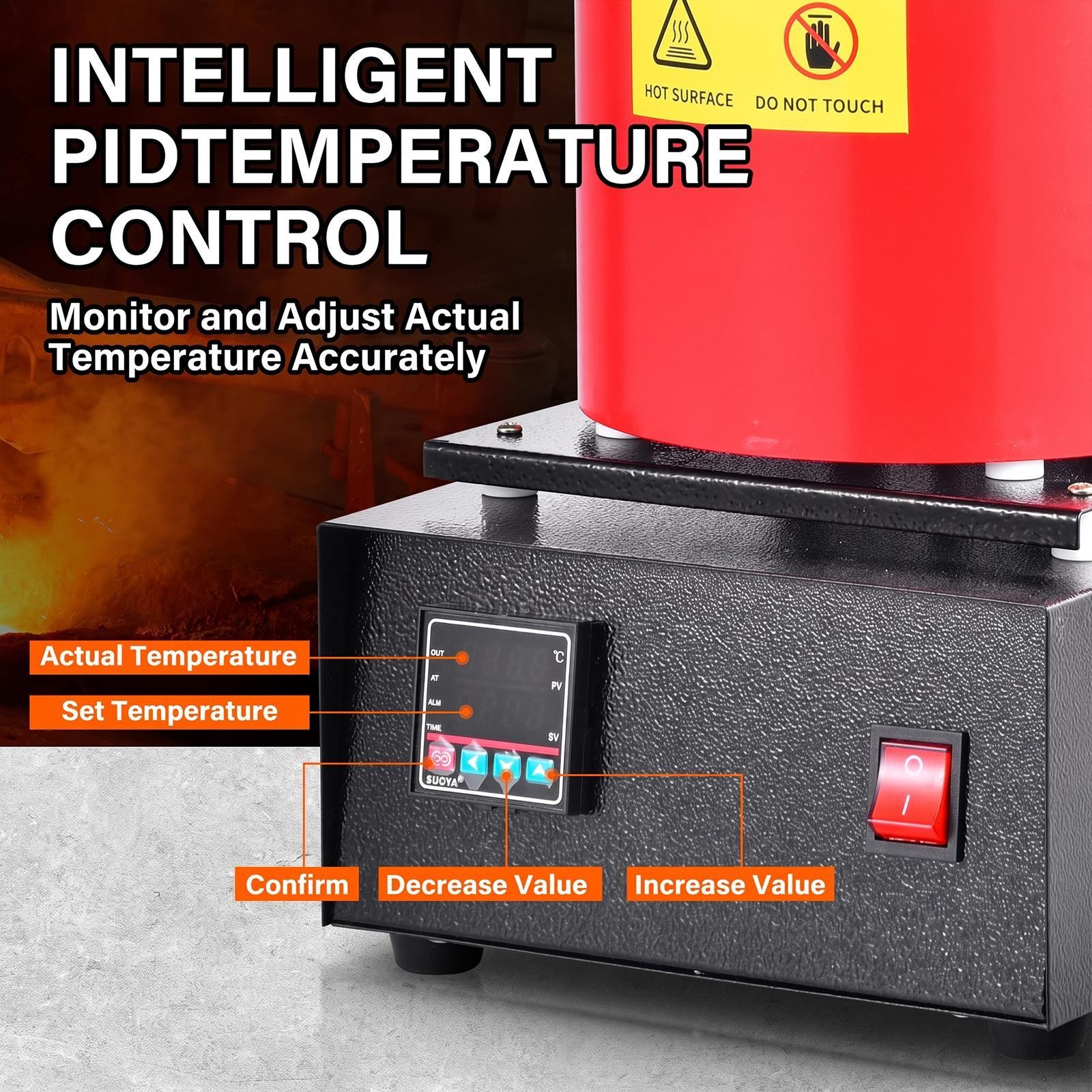 3kg Gold Melting Furnace, Automatic Digital Melting Furnace Machine 1500W