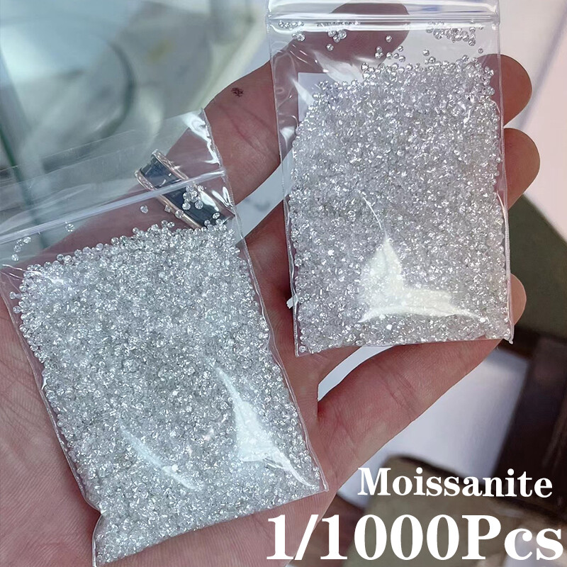 Moissanite Loose Stone 0.7mm 100Pcs White D Color Round VVS1 For Jewelry Ring