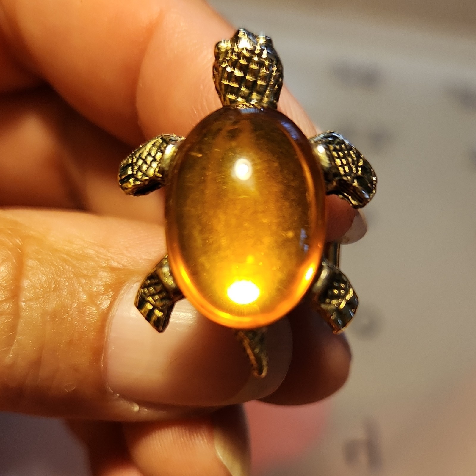 Men’s Gold Plated Turtle Cufflinks Pair, Chain Link Style, Animals & Insects