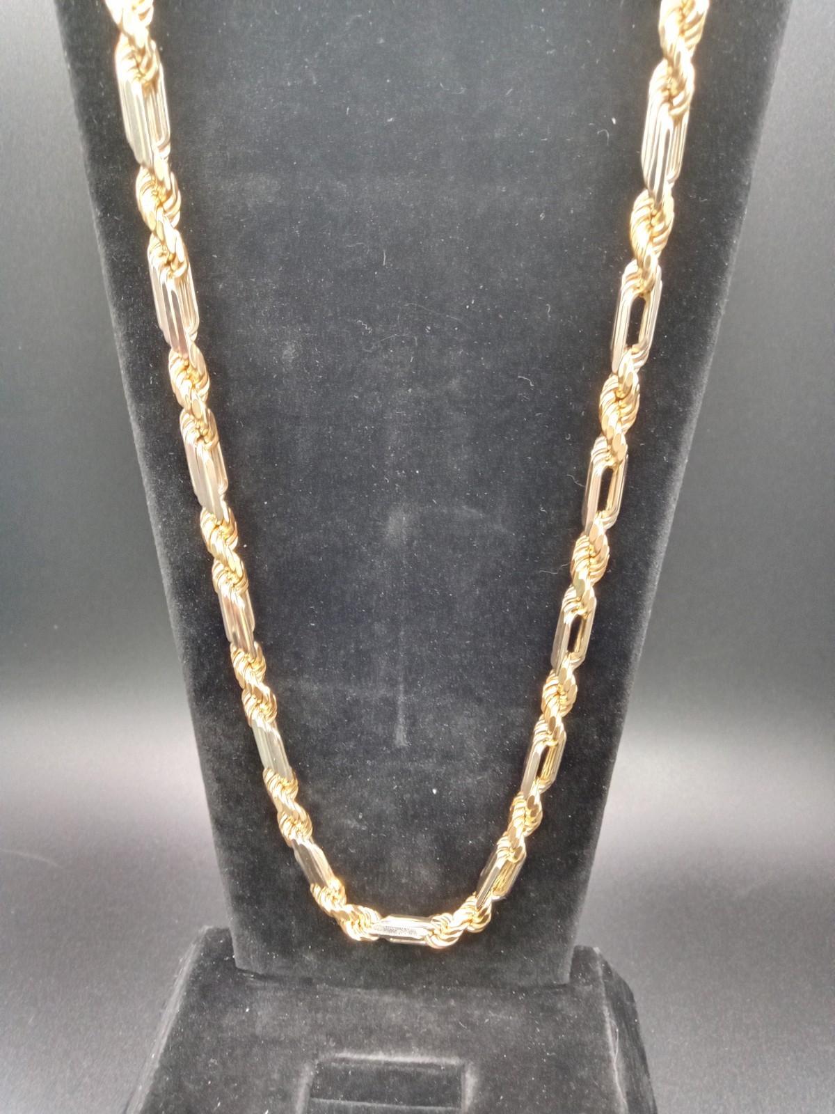 14k Solid Gold Figaro Rope Chain 24 Inches 5.8mm