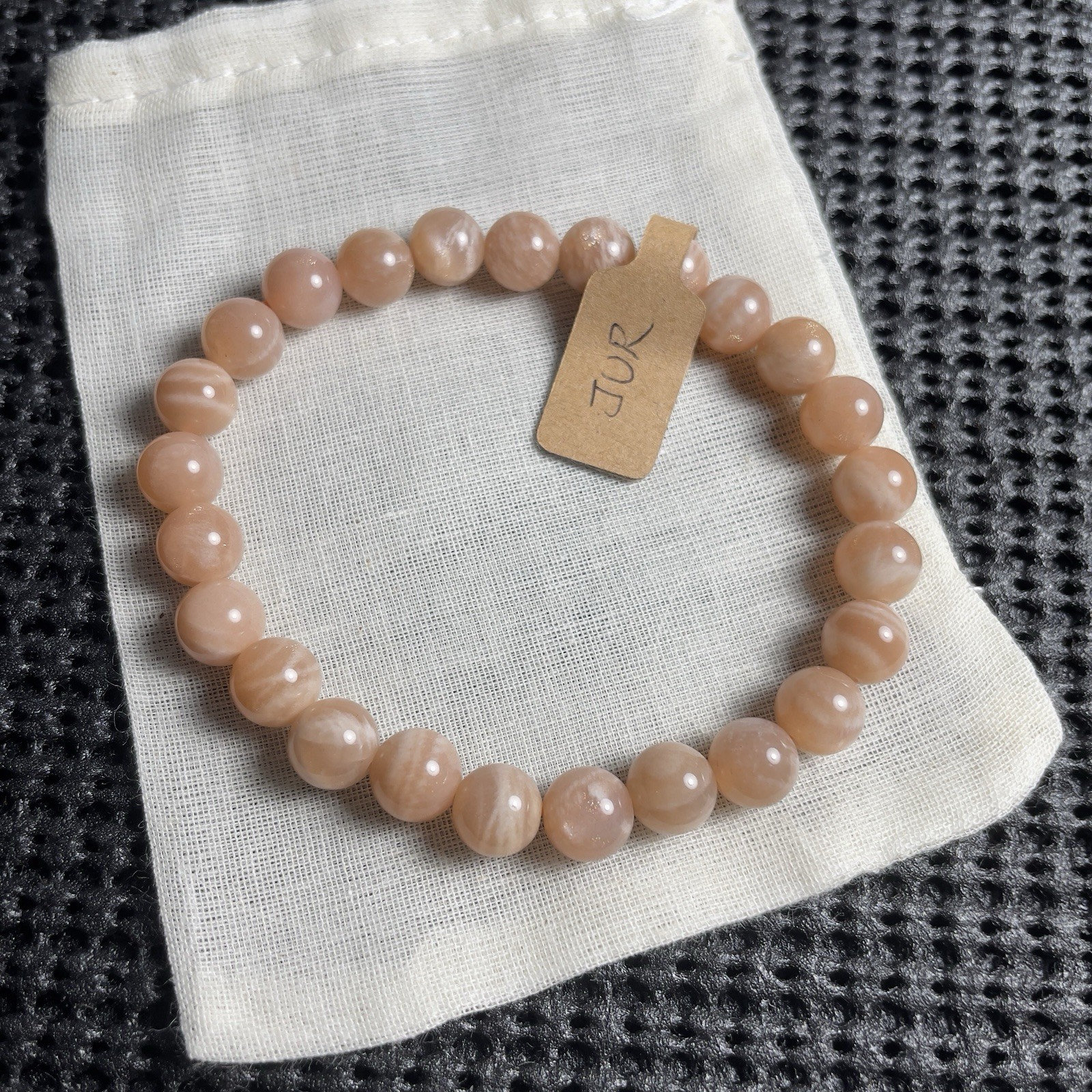 Orange Moonstone Milk Tea Color 8mm Gift Women Girls Friend Healing Bracelet
