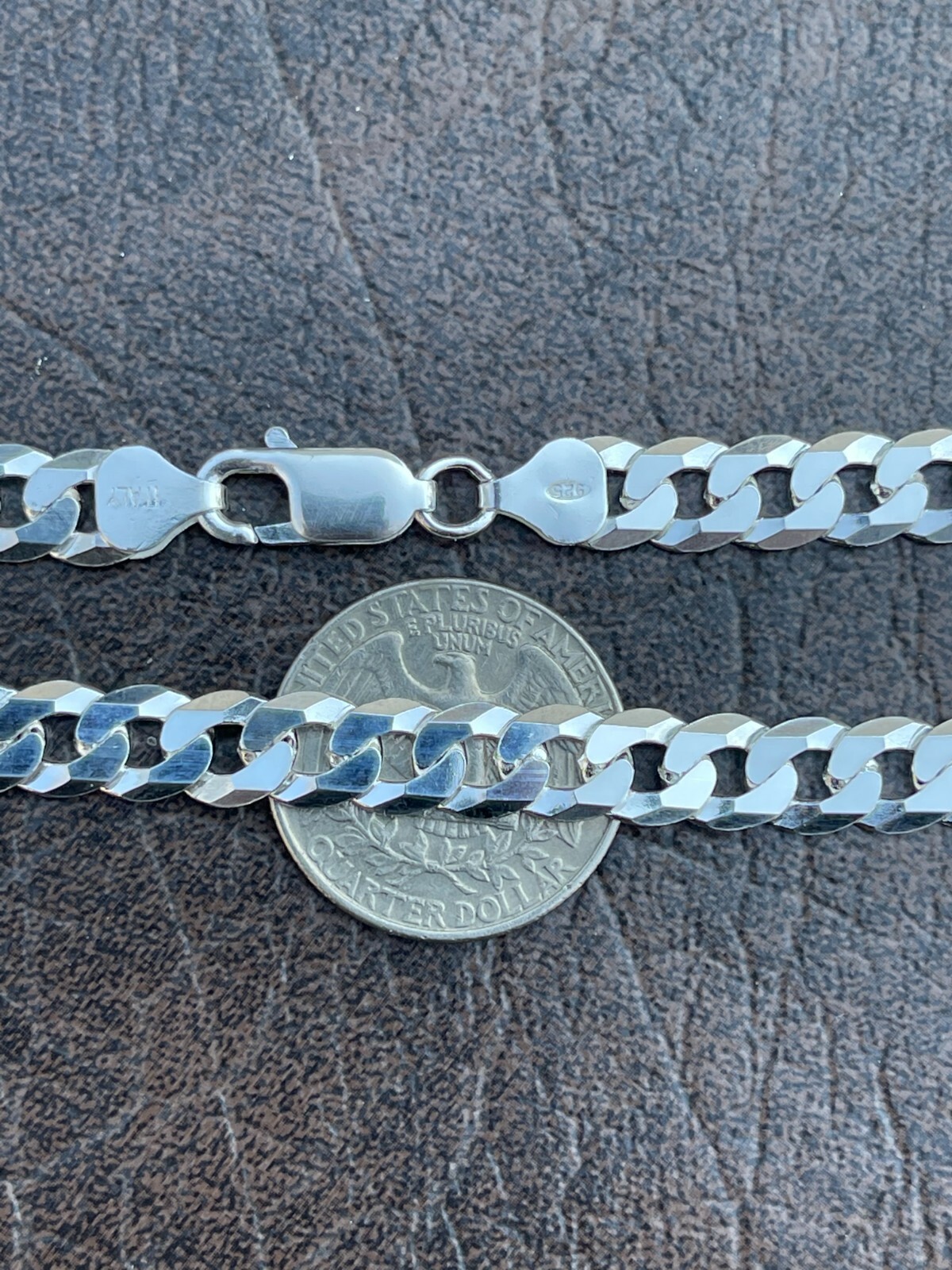 Solid 925 Sterling Silver Men’s Miami Cuban Link Chain Necklace 8mm ITALIAN MADE
