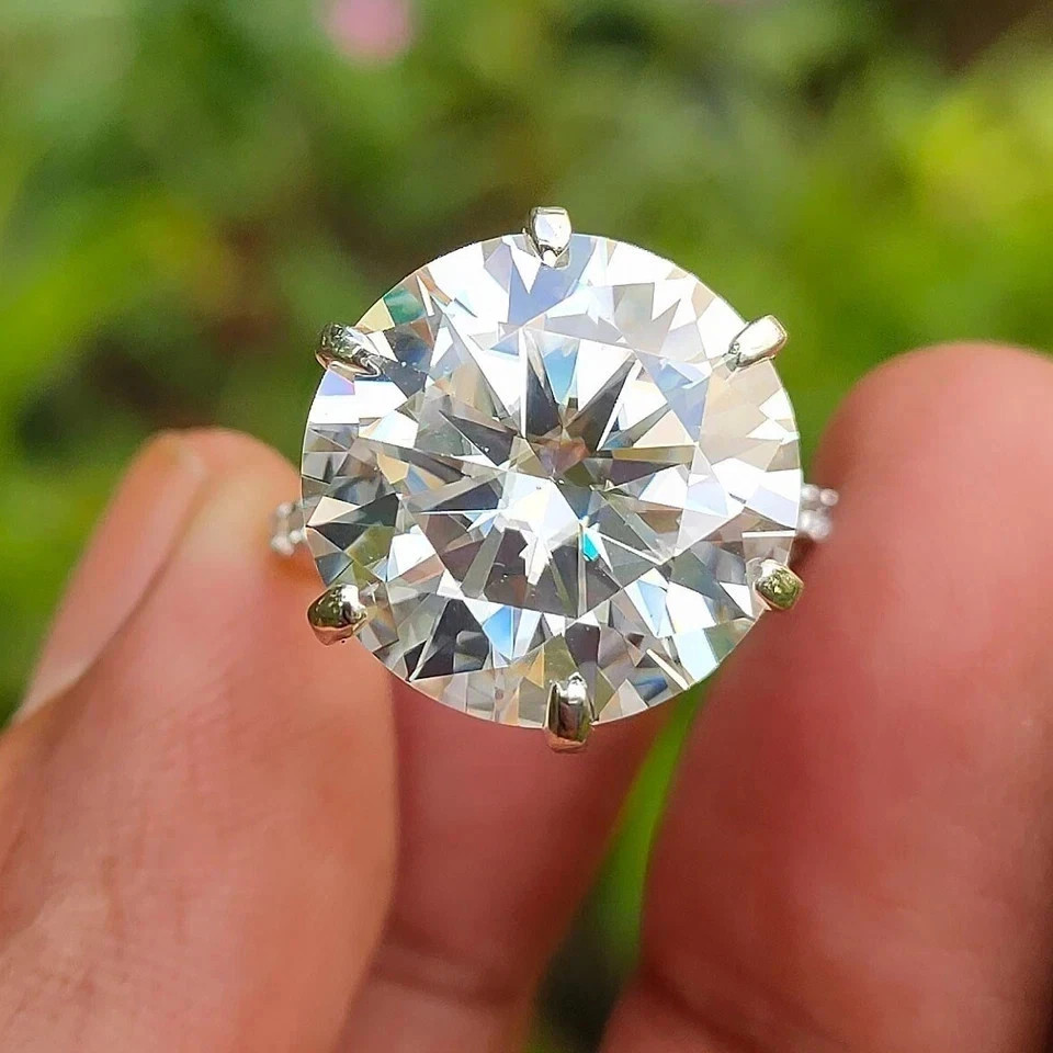 RARE Certified 12Ct White Diamond Solitaire Ring , Great Bling, Gift For Wedding