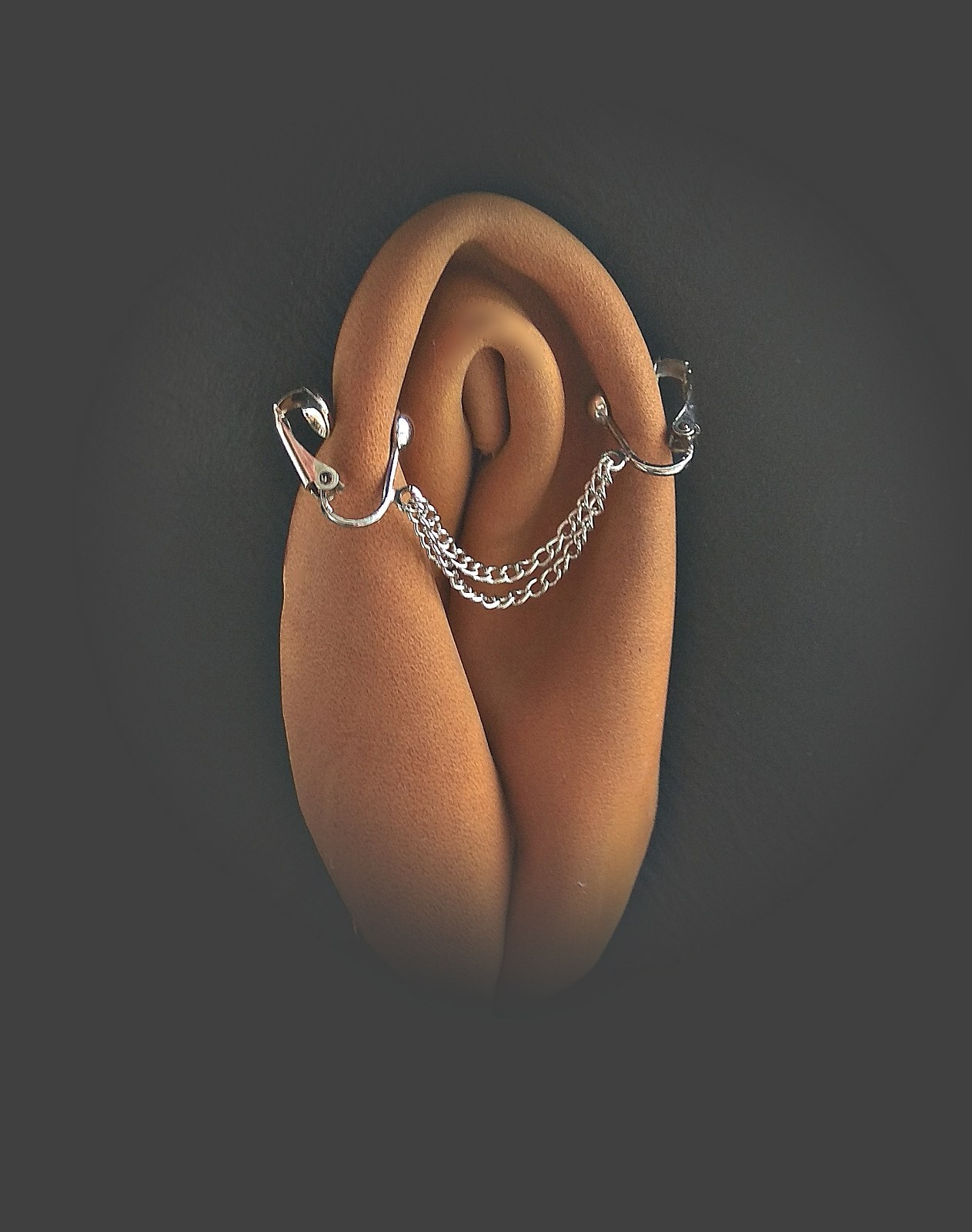 Stainless Steel Clitoral Jewelry with Chains – Non-Piercing Intimate Accessory