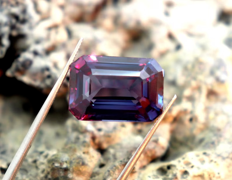Color Change Natural Alexandrite Emerald Cut 6.50 Ct CERTIFIED Loose Gemstone