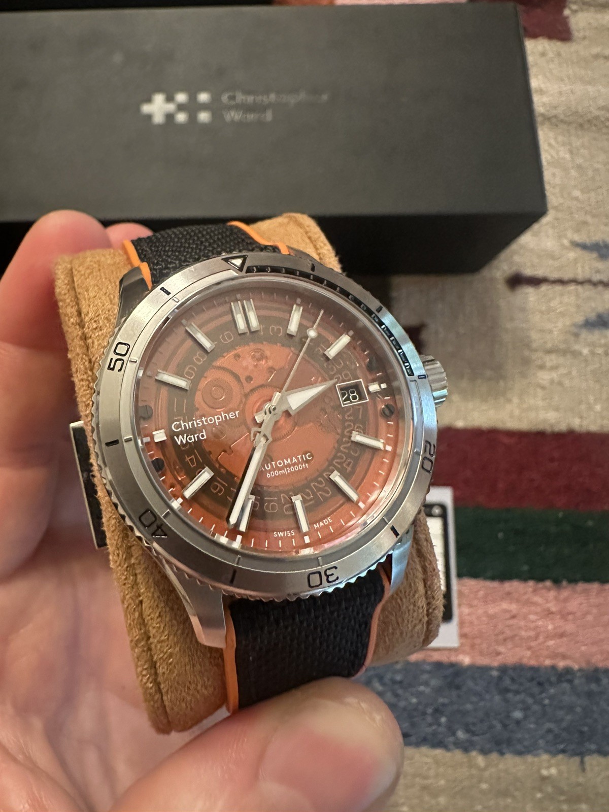 Christopher Ward C60 Trident Mk3 Pro 600 40mm Orange Sapphire (01/2023)