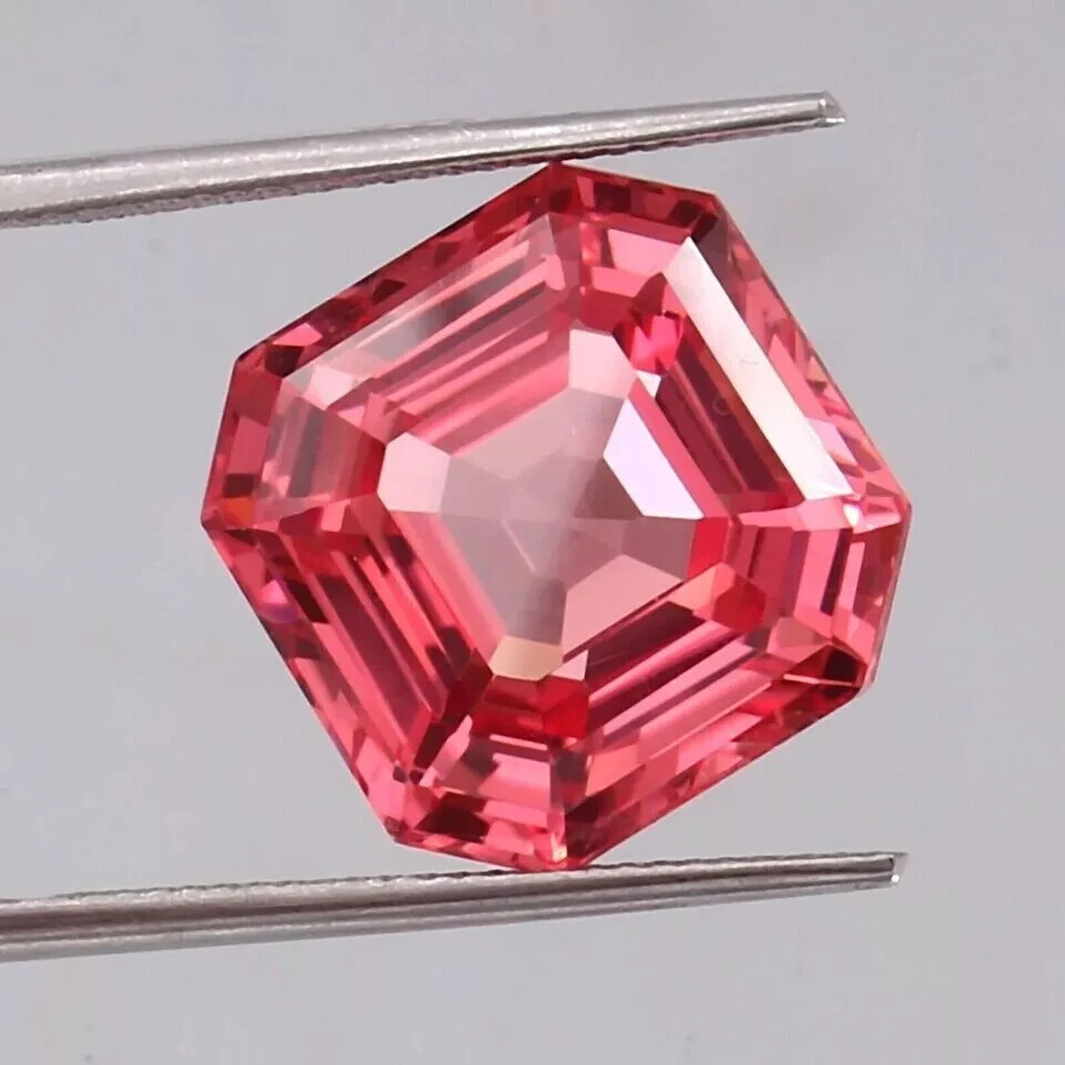 Natural Ceylon Padparadscha Sapphire 80 Ct Asscher Cut Loose Certified Gemstone