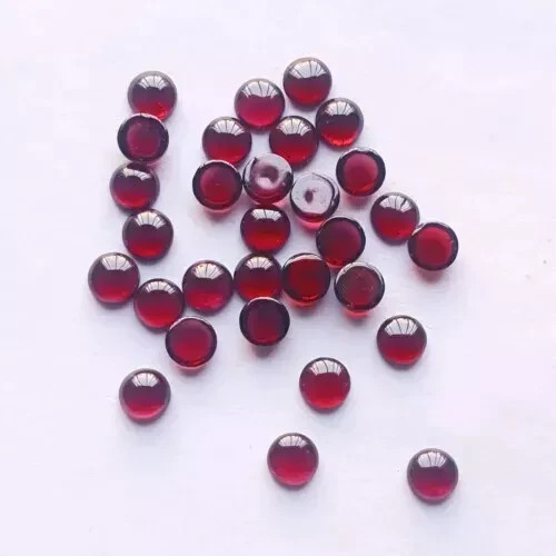 AAA+ Natural Garnet Cabochon Round Shape Loose Gemstone