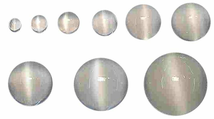 Natural Extra Fine White Cat’s Eye Moonstone – Round Cabochon – Madagascar – AAA