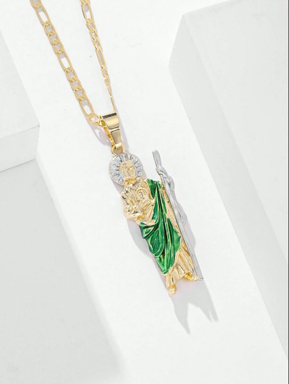 ST JUDE RELIGIOUS PENDANT NECKLACE STAINLESS STEEL CHRISTIAN MEN’S WOMEN’S GIFT