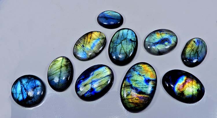 Natural Multi Flash Labradorite loose Cabochon Oval Gemstone Wholesale Lot