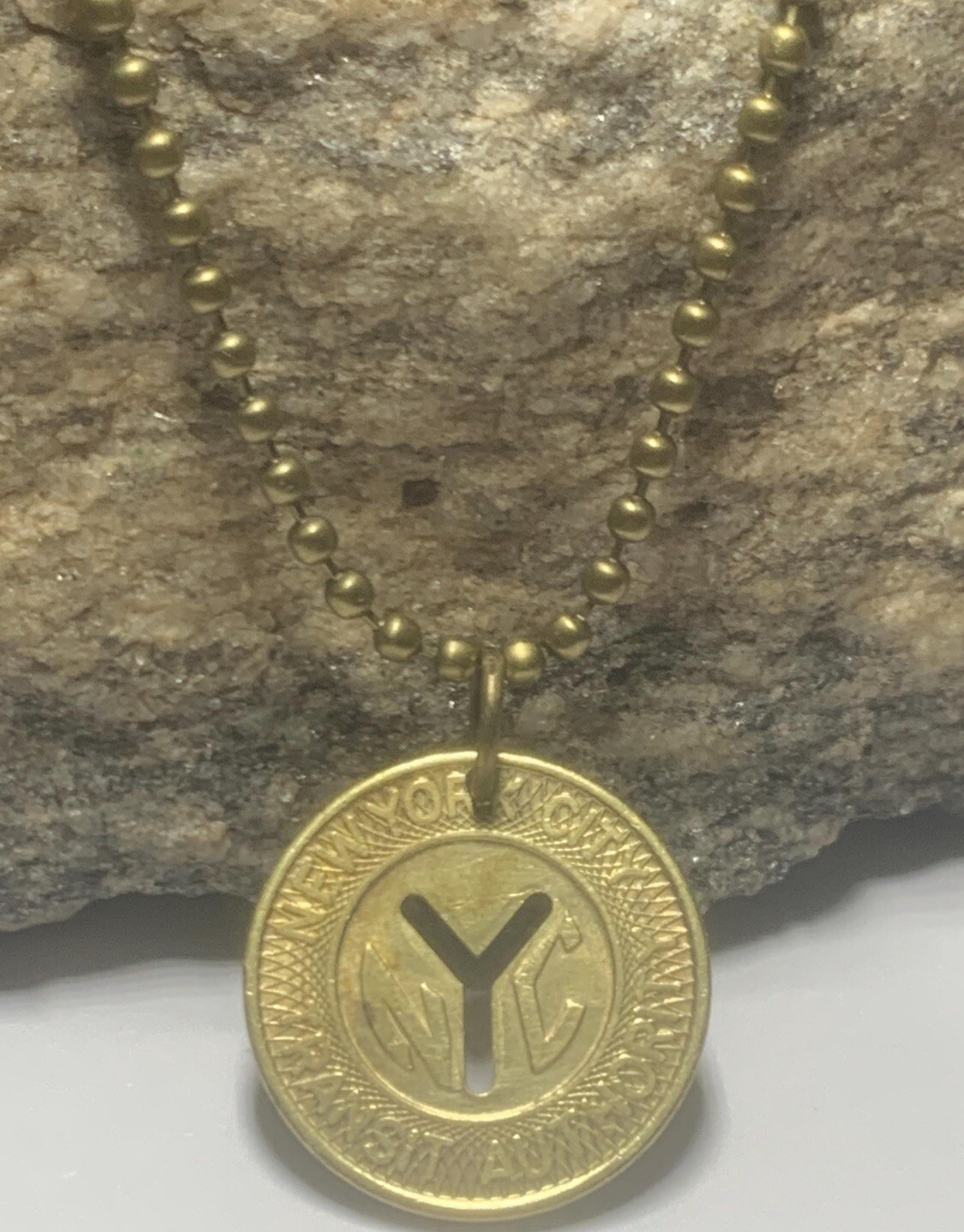 1970s REAL NYC Subway Token Pendant Necklace New York City. Wear History!