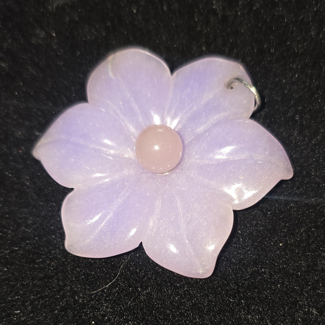 Purple Flower Stone Charm Pendant Approx 45 mm Flowers & Plants Theme