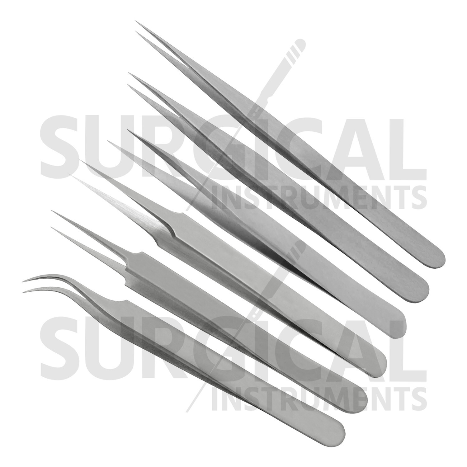 6 pcs All Purpose Precision Tweezer Set Stainless Steel Anti Static Tool Kit