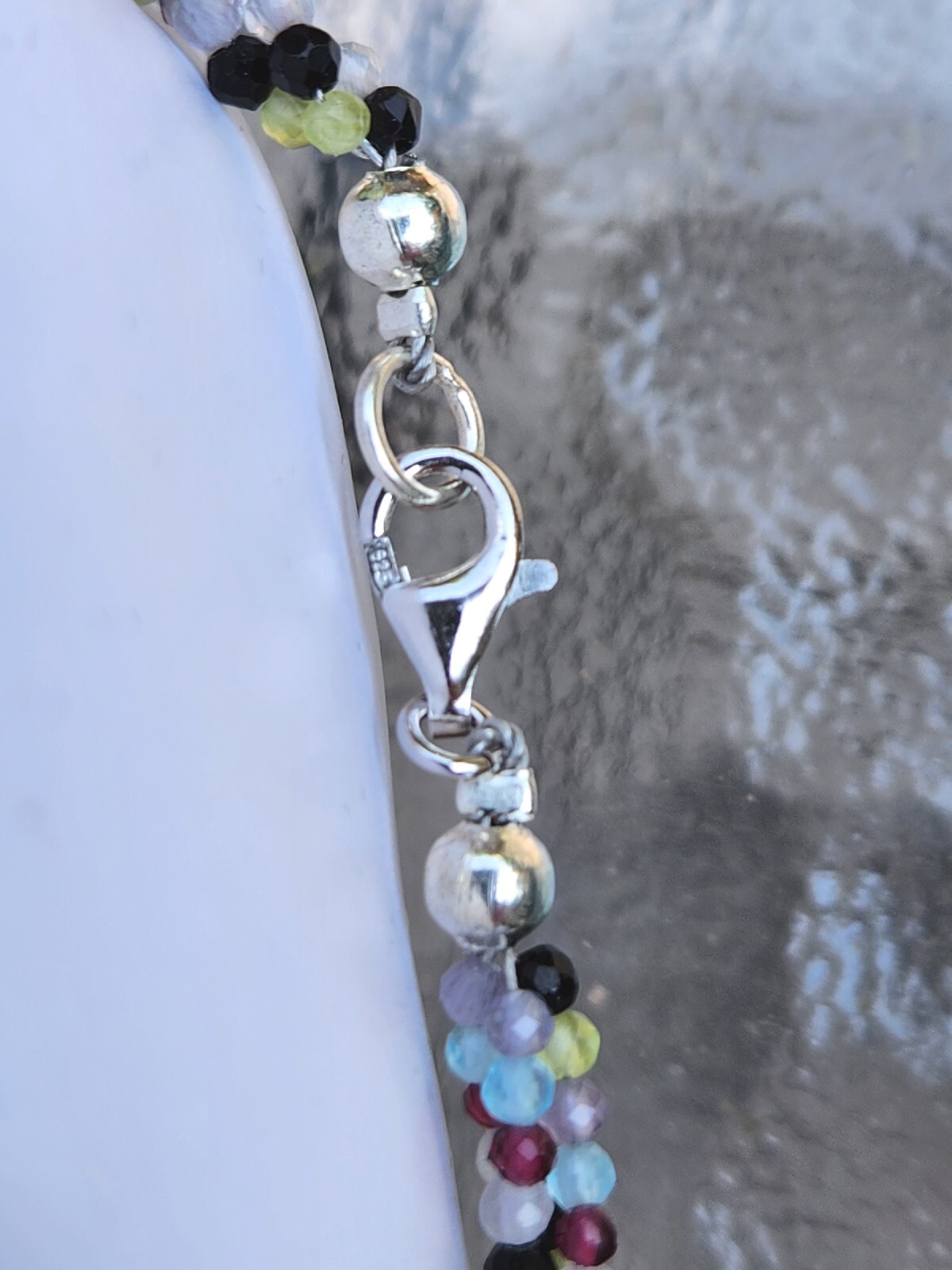 Multi-Gemstone Beaded 3 Layer Twisted Bracelet in 925 Sterling (7.5 In) 30 ctw