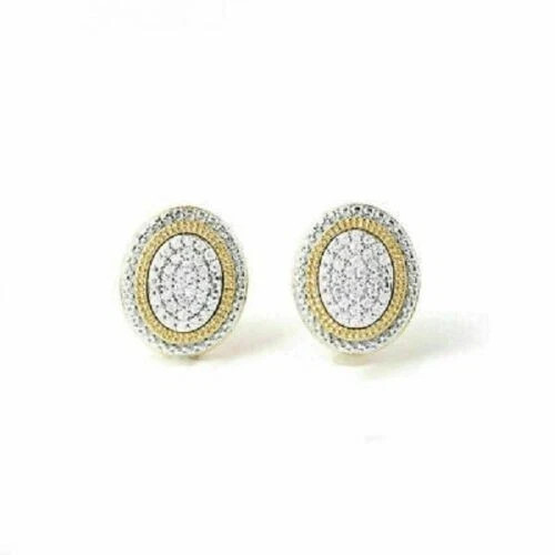 2Ct Lab Created Round Diamond Women’s Stud Earrings 14K Yellow/White Gold Over