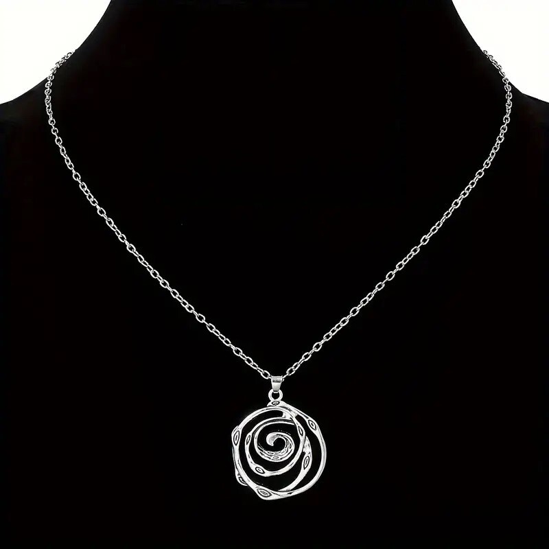 Elegant 925 Sterling Silver Charm Fashion Jewelry Unique Spiral Pendant Necklace