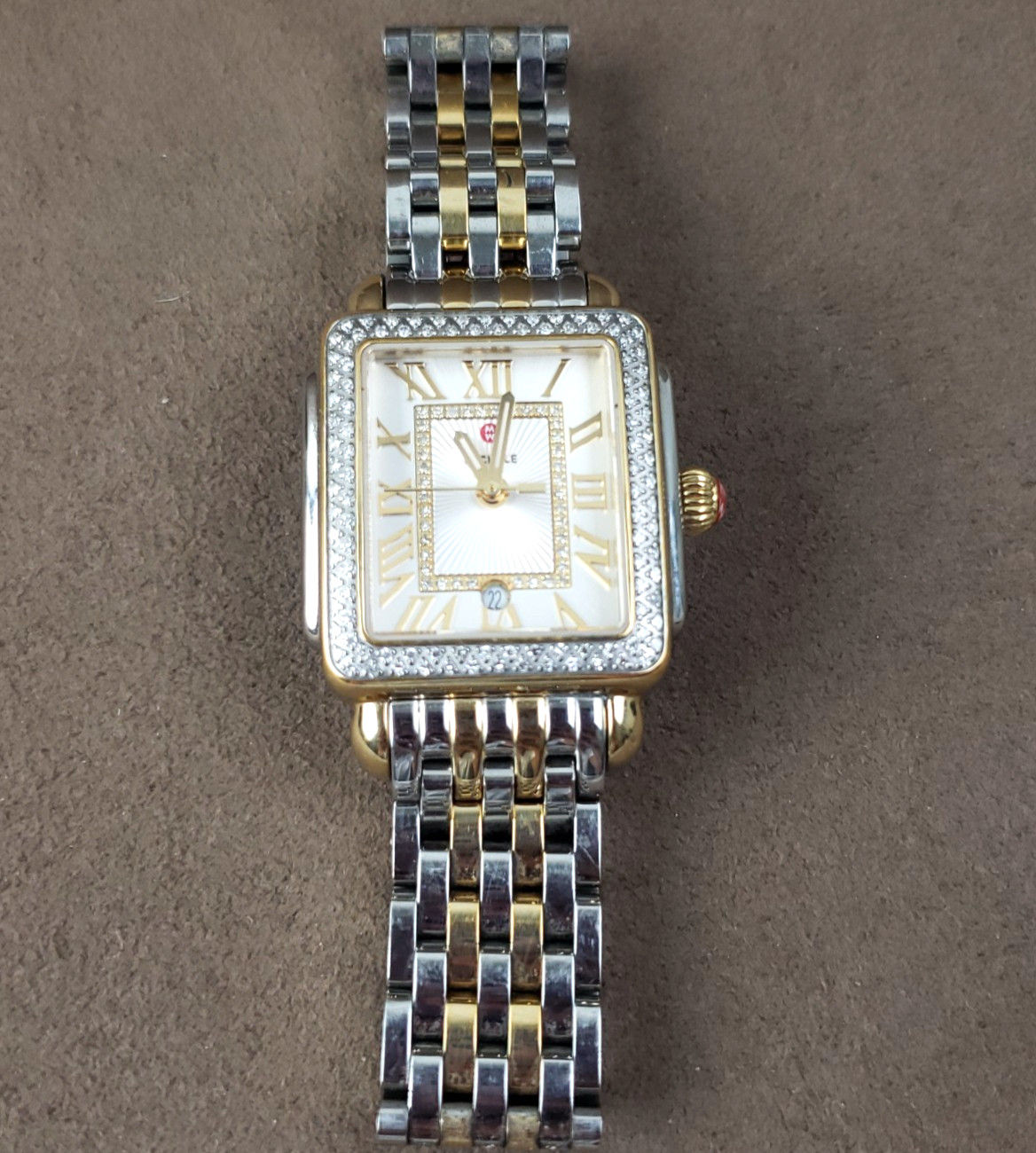 Michele Deco Madison Mid 0.6 CT TW Diamond Two Tone MW06G01C5018 29mm Watch