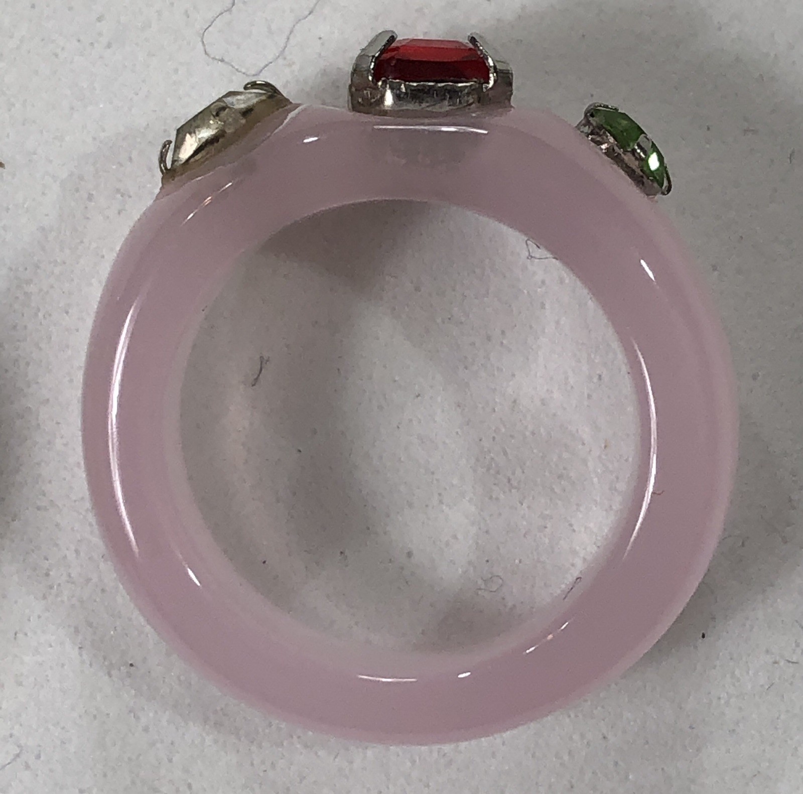 Acrylic Resin Ring Bling Rhinestone Set of 2 – Size 7