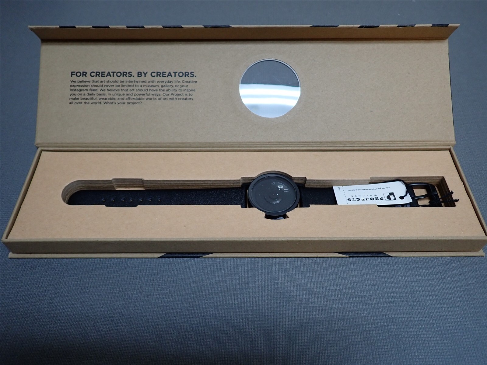 NEW Projects Watches PJT-7203B Black Reveal 33mm Black Leather Band Watch
