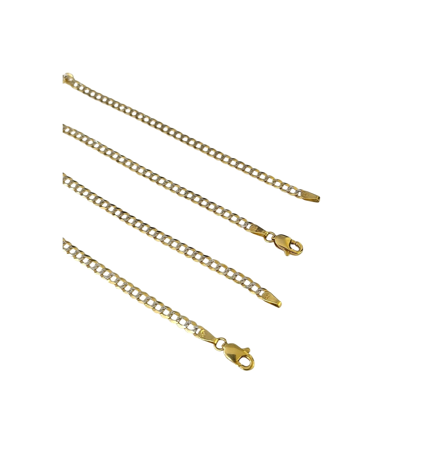 18k Yellow Gold Solid Cuban Curb Chain 3mm 18″ 20″ 22″ 24″ 26″ Inches Necklace