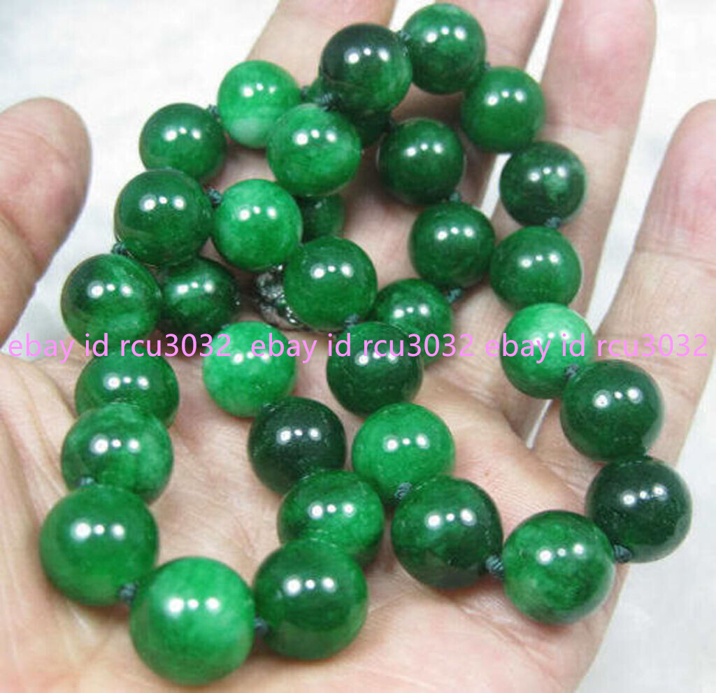 20mm Natural Green Jade Jasper Jadeite Round Gemstone Beads Necklace 16-36Inches