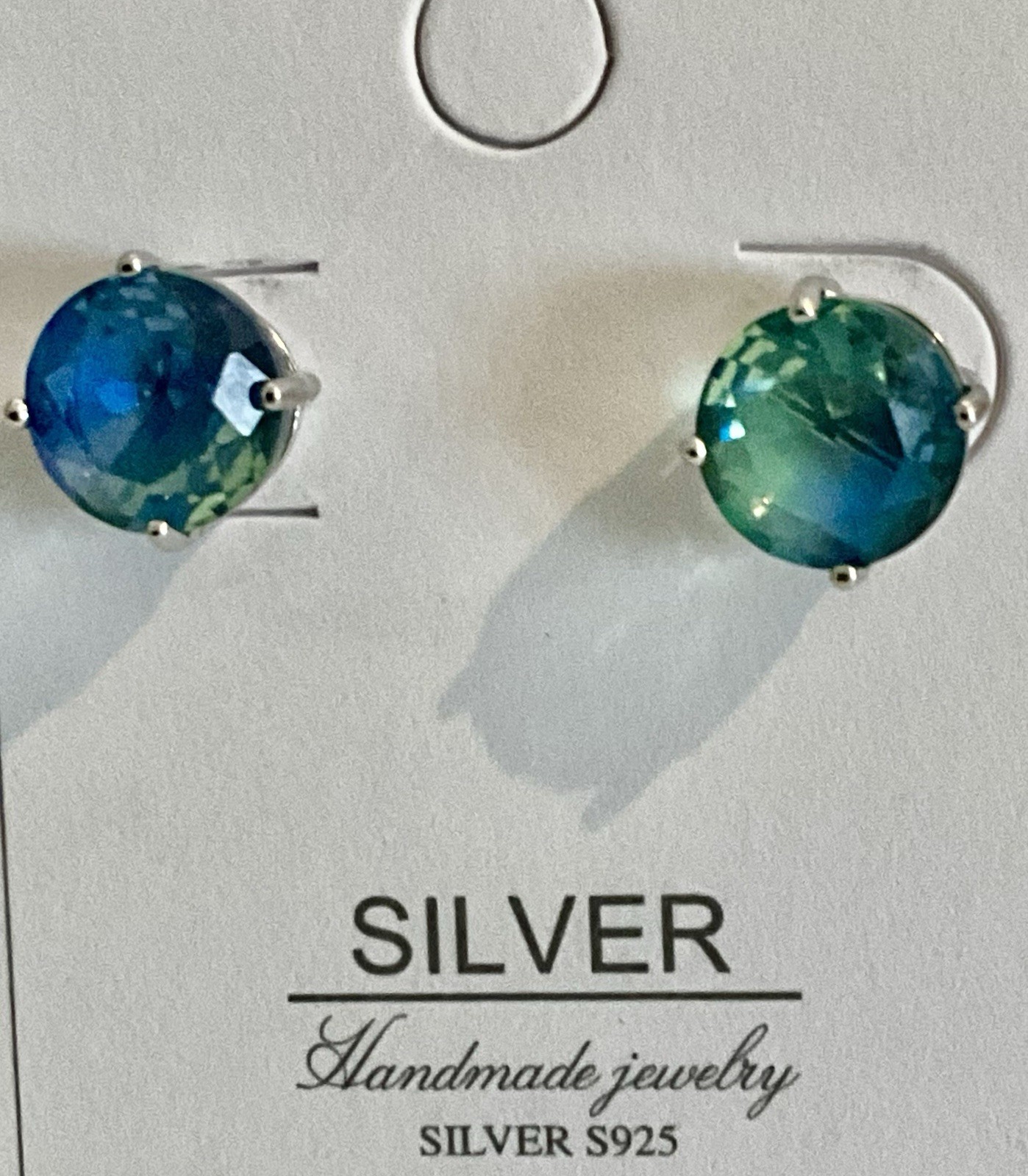 .50 ct. Swiss Blue Topaz Stud Earrings in Solid Sterling Silver.(NEL1217).