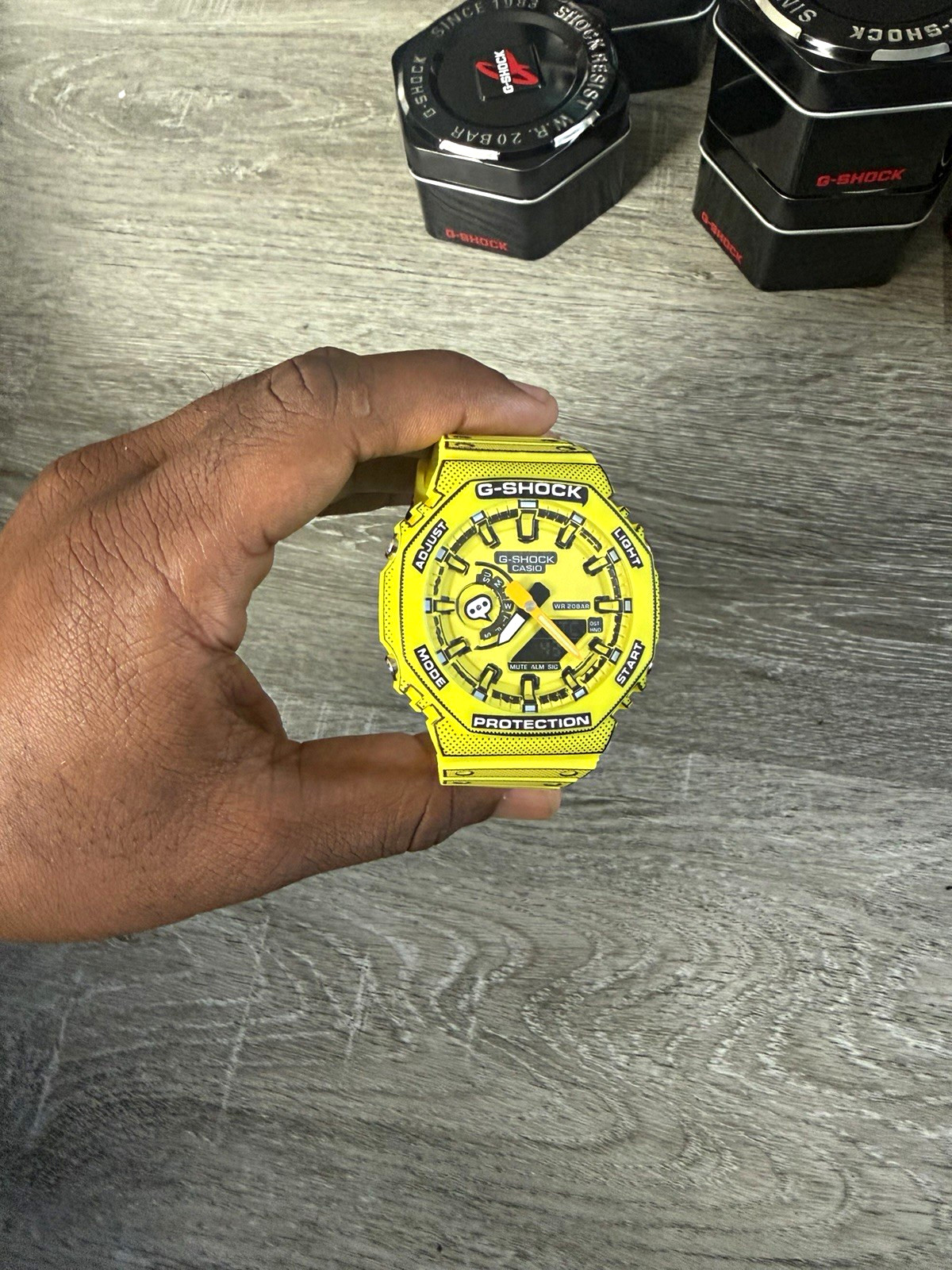 Casio G-SHOCK Analog-Digital Quartz 200m Yellow Resin Sport Watch 45mm