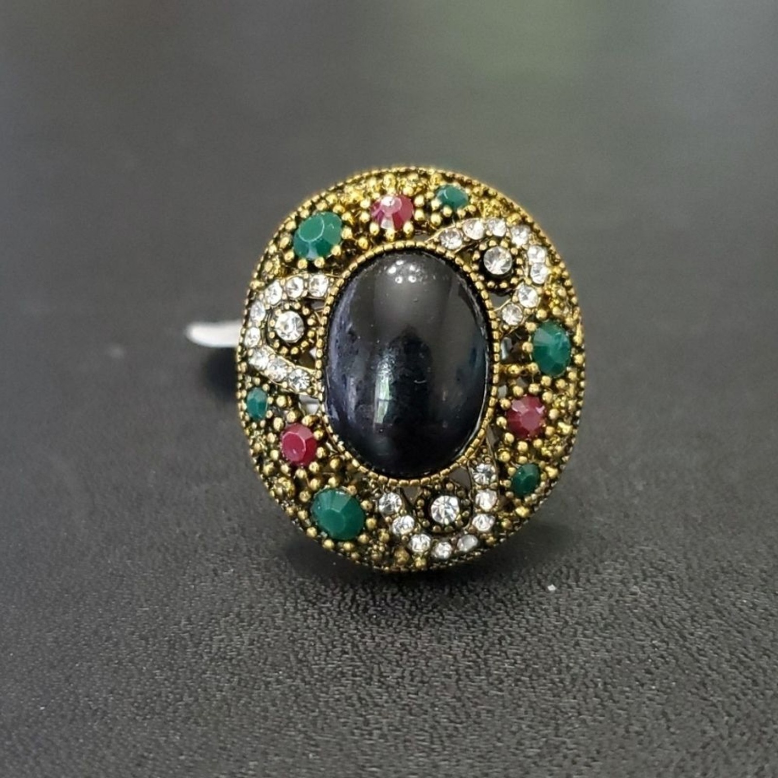 Gold tone and silver tone bling ring 6.25