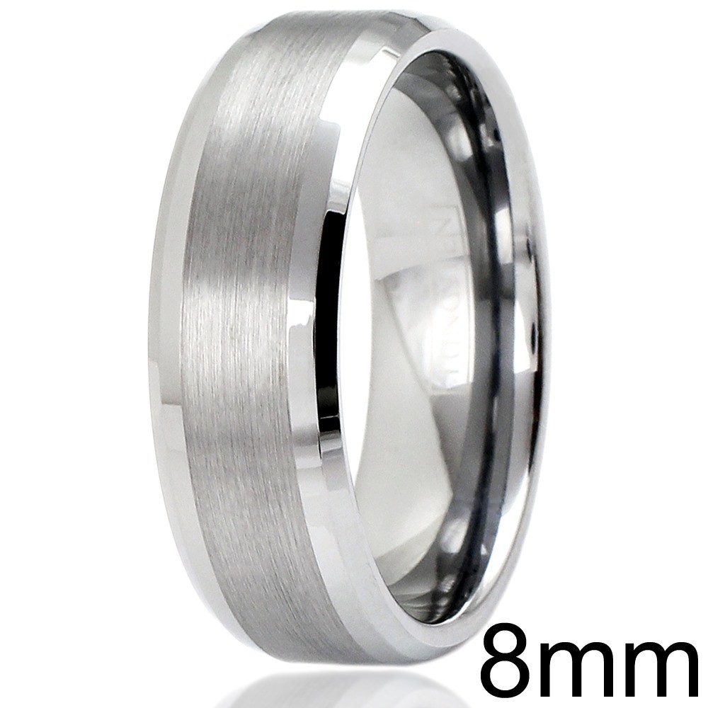 Tungsten Carbide Men’s Ring Silver 3/4 Brushed Wedding Band Bridal Jewelry