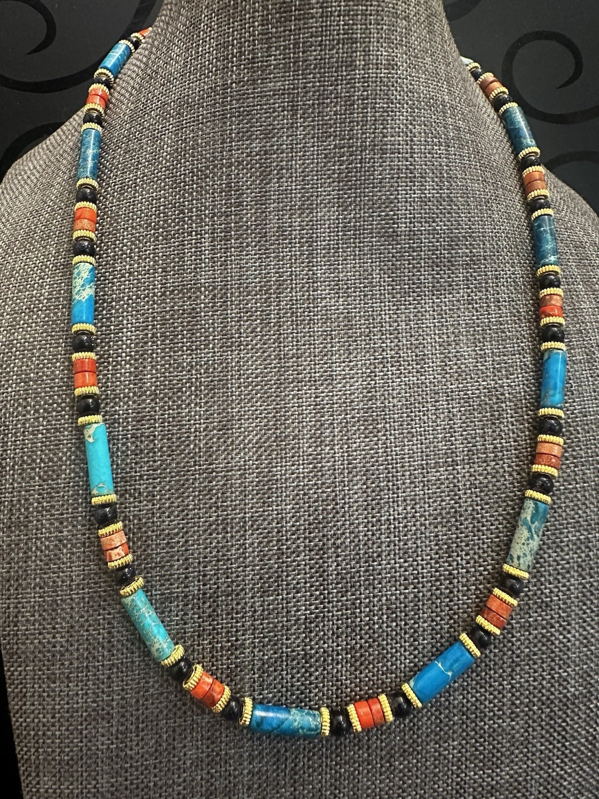 Turquoise & Jasper Beaded Necklace – Handcrafted Women’s Jewelry