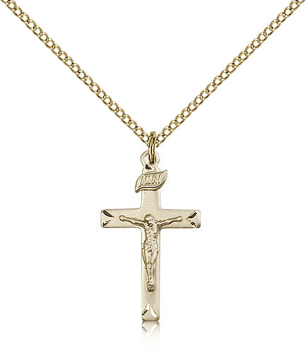 Gold Filled Crucifix Pendant For Women On 18 Chain – 30 Day Money Back Guara…