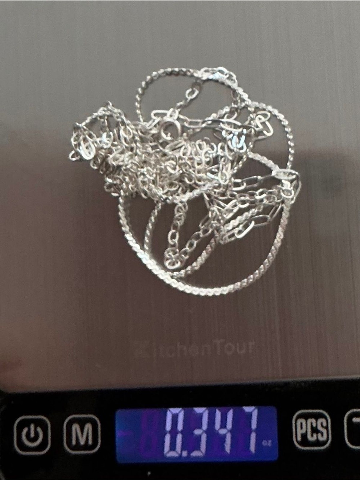 NEW 925 Peruvian Silver 3-Layer Rope & Paperclip Chain Necklace