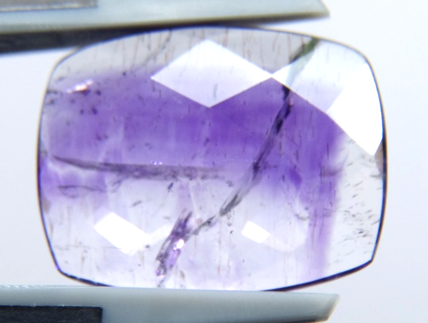 IP25 Super Seven melody stone amethyst 5.95Bct 12x15x2mm cushion